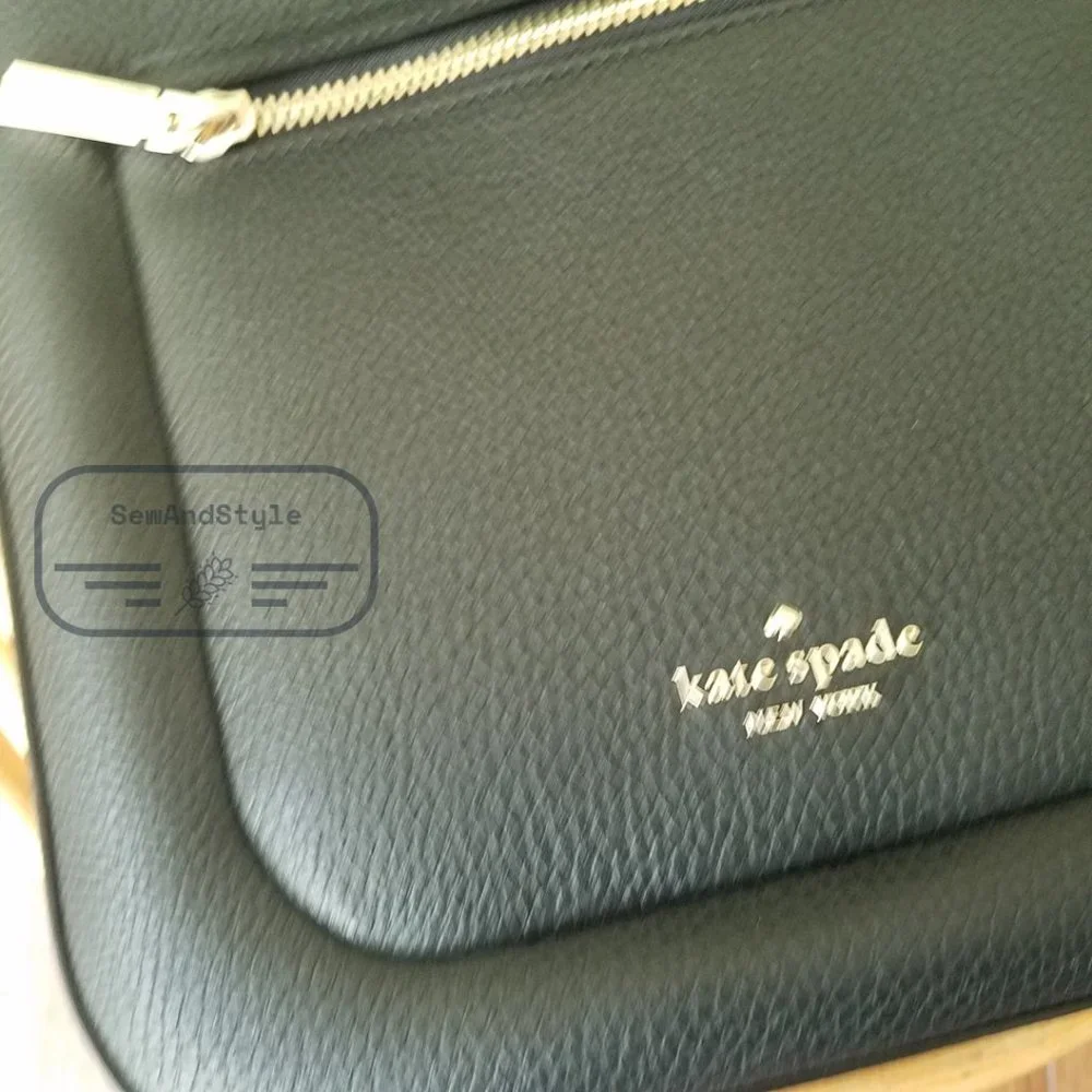 NWT New York Leila Leather Top Zip Crossbody color: black - Picture 7 of 15